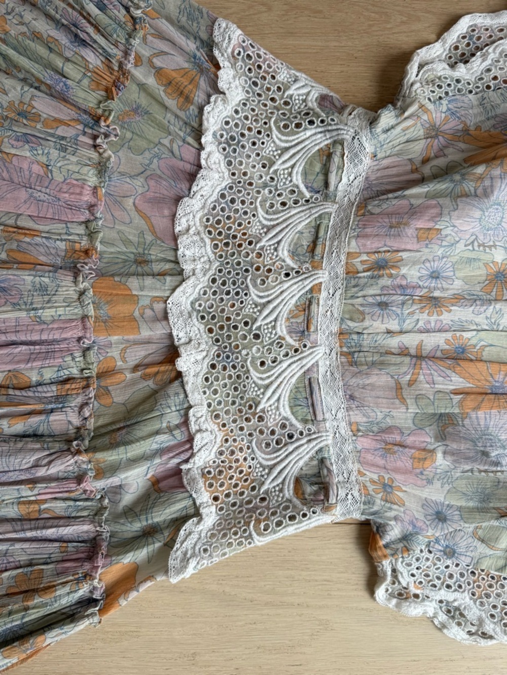 Free People Field of Dreams Maxi Top RARE Boho Lace Tunic Dress RARE - Picture 9 of 16
